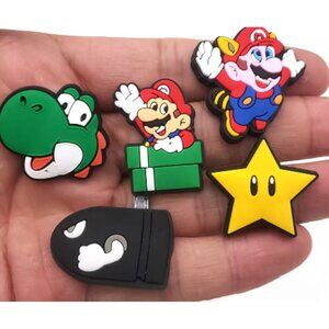 27-Piece Super Mario Shoe Charms Set – Fun Cartoon Decorations for Clogs & Shoes